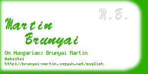 martin brunyai business card